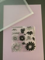 Stempelset Blumen und Schriftzüge