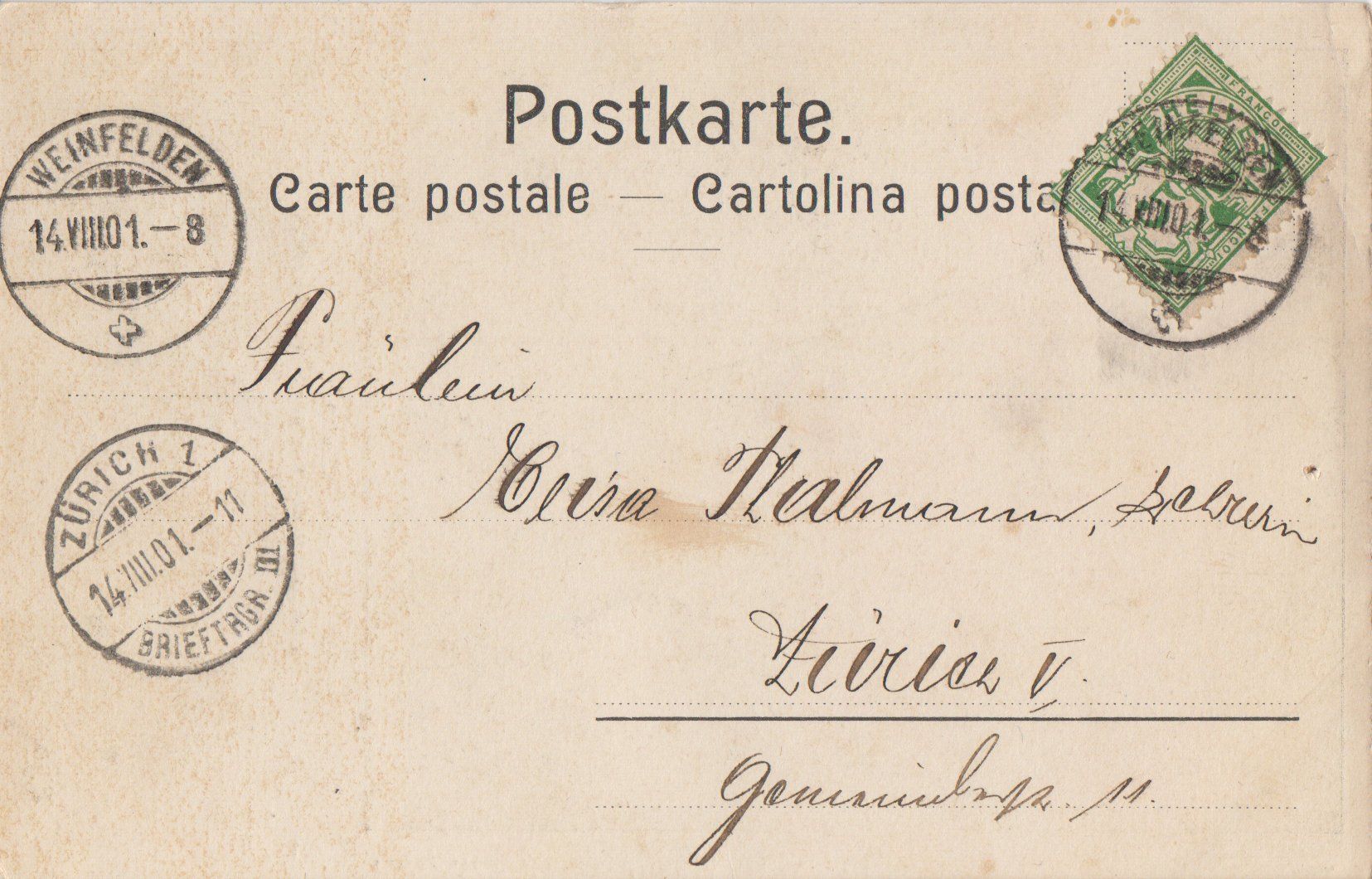 Cartoline postali: Ansichtskarte BAUEN 1907 – Usato da Eschlikon TG venduto da PhilCon 1