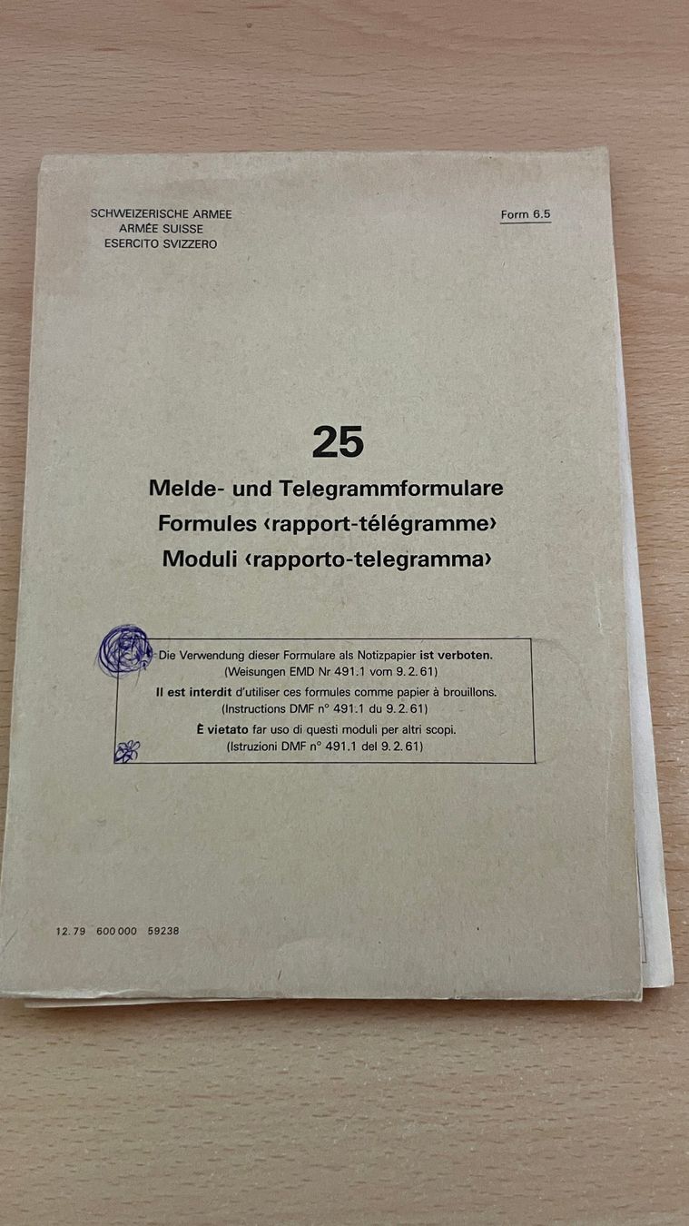 Documenti: Schweizer Armee Militär Melde- und Telegrammformulare – Usato da Glattfelden venduto da cybermaxx