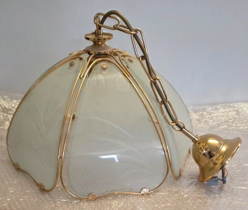 Lampadari & plafoniere: Vintage-Hängelampe Lampe Glas – Usato da Flums venduto da Flumsantik