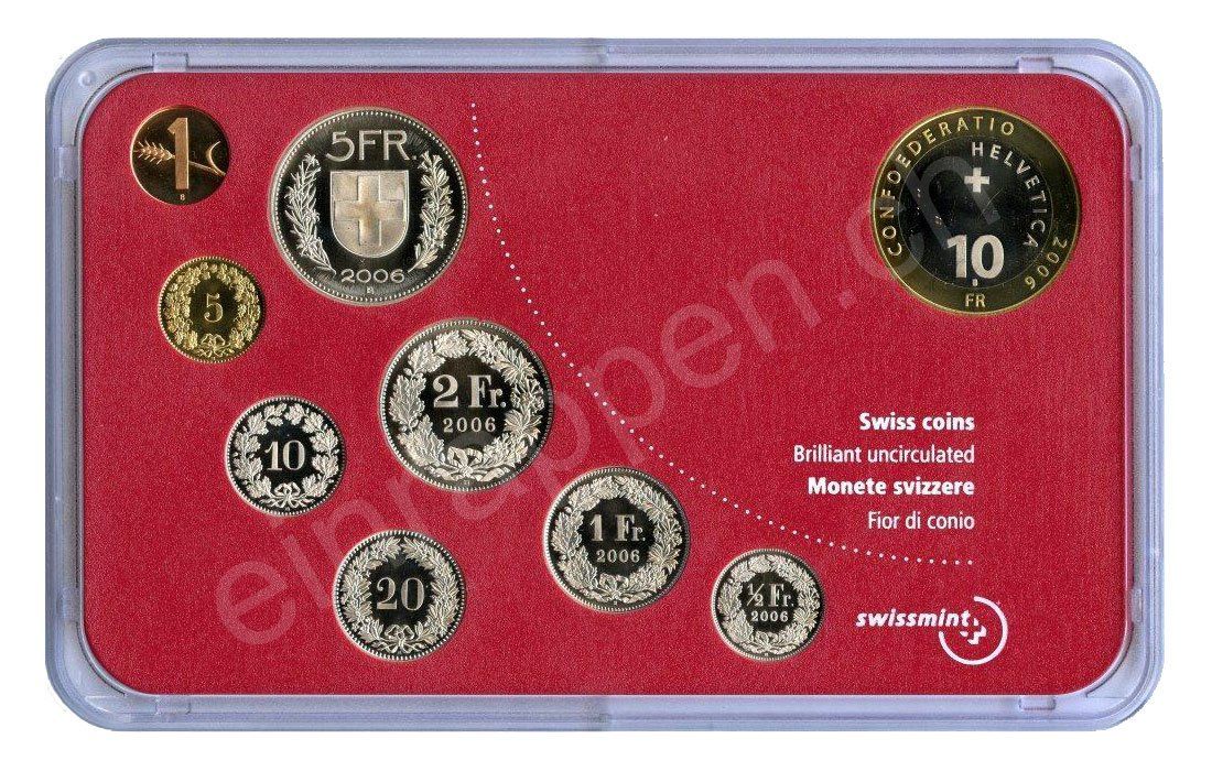 Tutti le monete: SET de monnaie suisse de 2006 non circulé FDC – Nuovo e nell'imballaggio originale da Fribourg venduto da Kiki020 1