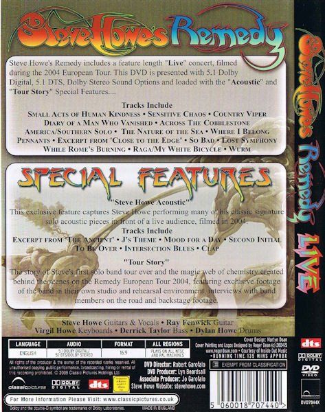 Tutti i DVDs: Howes Steve Remedy: Live DVD – Nuovo e nell'imballaggio originale da Steinhausen venduto da Vilivinili 1