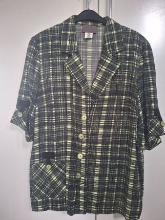 Sempre Più Blusen-Jacket im trendigen Karo-Look, Gr. 46