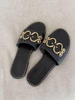Makis Kotris Slippers schwarz/gold Gr.39