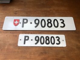 2x Nummernschild Post PTT 90803 Geburtstag ausrangiert