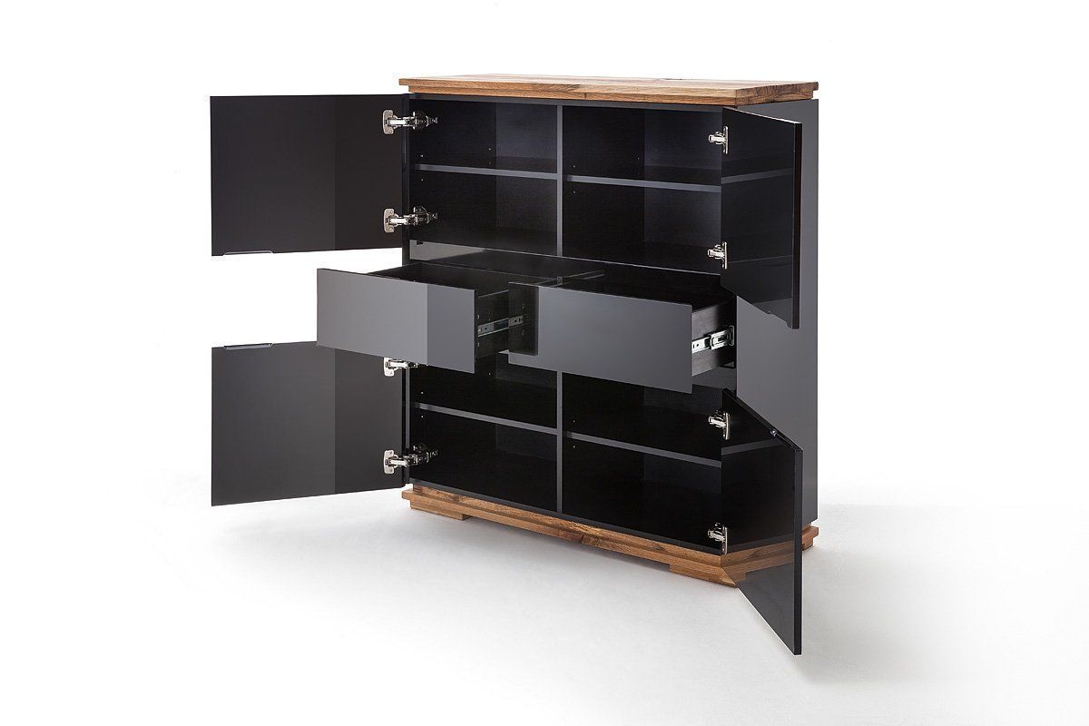 Schränke: Highboard Kommode CHIARO Asteiche schwarz Hochglanz – Neu und originalverpackt aus Unterentfelden von moebelrufli 1