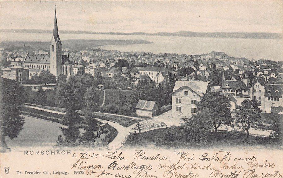 Ansichtskarten: Rorschach, Lichtbild, gelaufen 1905 – Gebraucht aus Frauenfeld von POML