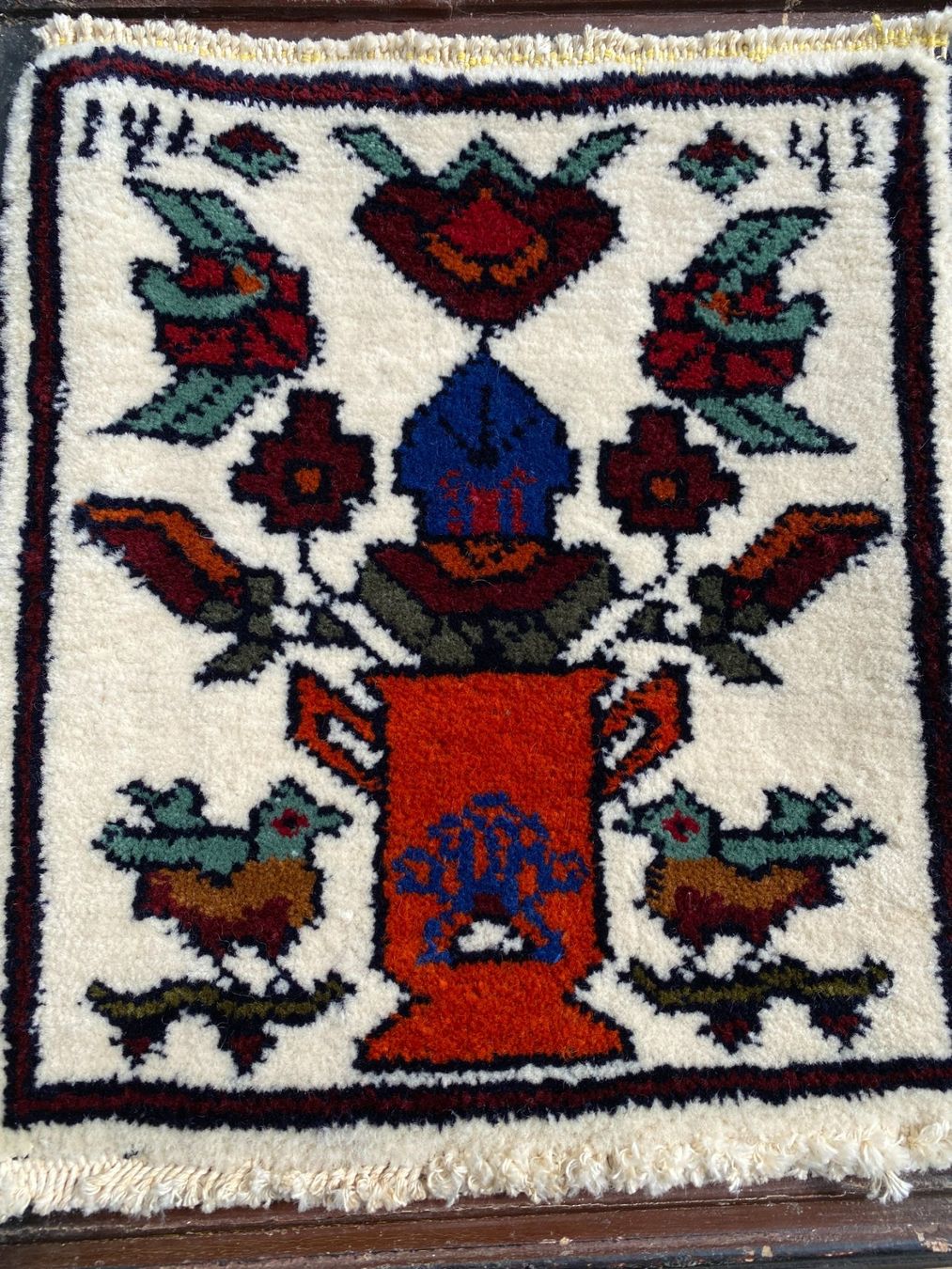 Tappeti: alter Hamadan Teppich 28x23cm mit Rahmen‪ – Usato da Vacallo venduto da cri_229f 1