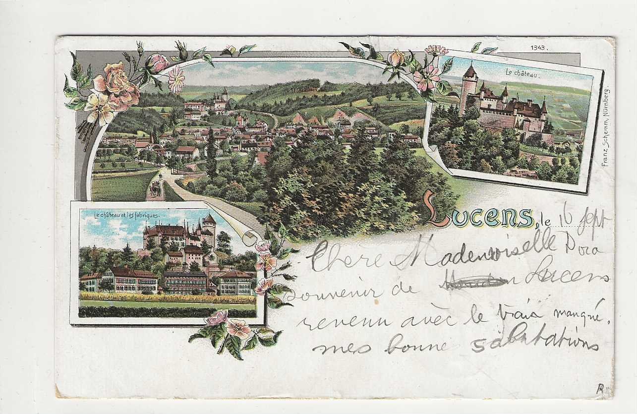 Cartoline postali: Lucens, Litho, 1899 – Usato da Spiez venduto da Niesen20