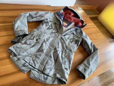 Roxy lange Winterjacke DryFlight, Grau gemustert, Grösse S