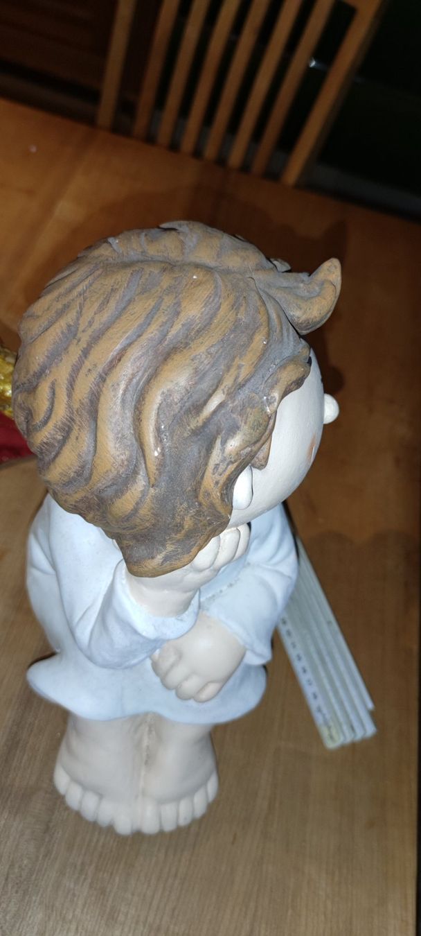 Statuette: Engel sitzend grinsend 34 cm hoch – Usato da Schweizersholz venduto da fuchs06 5
