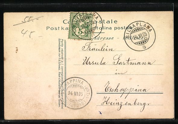 Cartoline postali: AK St. Moritz-Dorf, Gesamtansicht, 1905 – Usato da Berlin venduto da bartko-reher 1