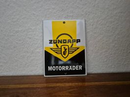 Emailschild Zündapp Motorrad Werkstatt Logo Emaille Schild