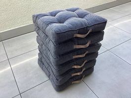 Gartenstuhlauflagen 6 Stück in Anthrazit wie neu, kaum gebr.
