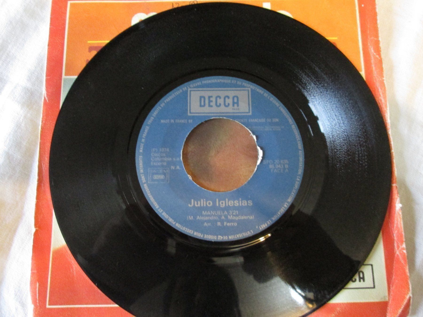 Dischi in vinile: Disque vinyle Julio Iglesias - Manuela 45t – Usato da la Chaux-de-Fonds venduto da Lampe 2