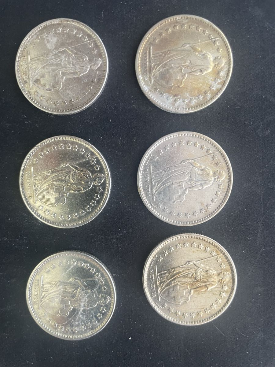 Toutes les monnaies: 6 x 2.- Silber CH Jahr diverse  – D'occasion à Meierskappel par Hala03 3