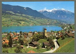  AK color Sachseln OW Sarnersee, roter VW- Käfer ≈ 1970 