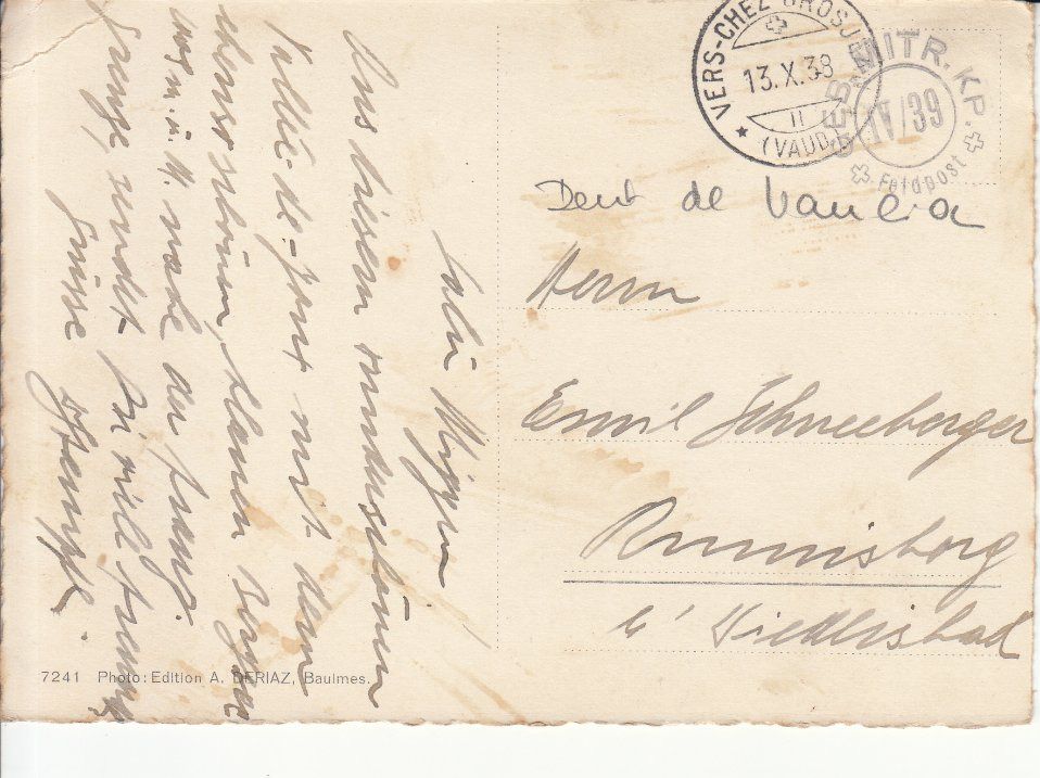 Cartoline postali: Dent de Vaulion 1938 – Usato da Bürglen TG venduto da StampGraf 1
