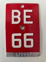 Velonummer BE 66 plaque Velo