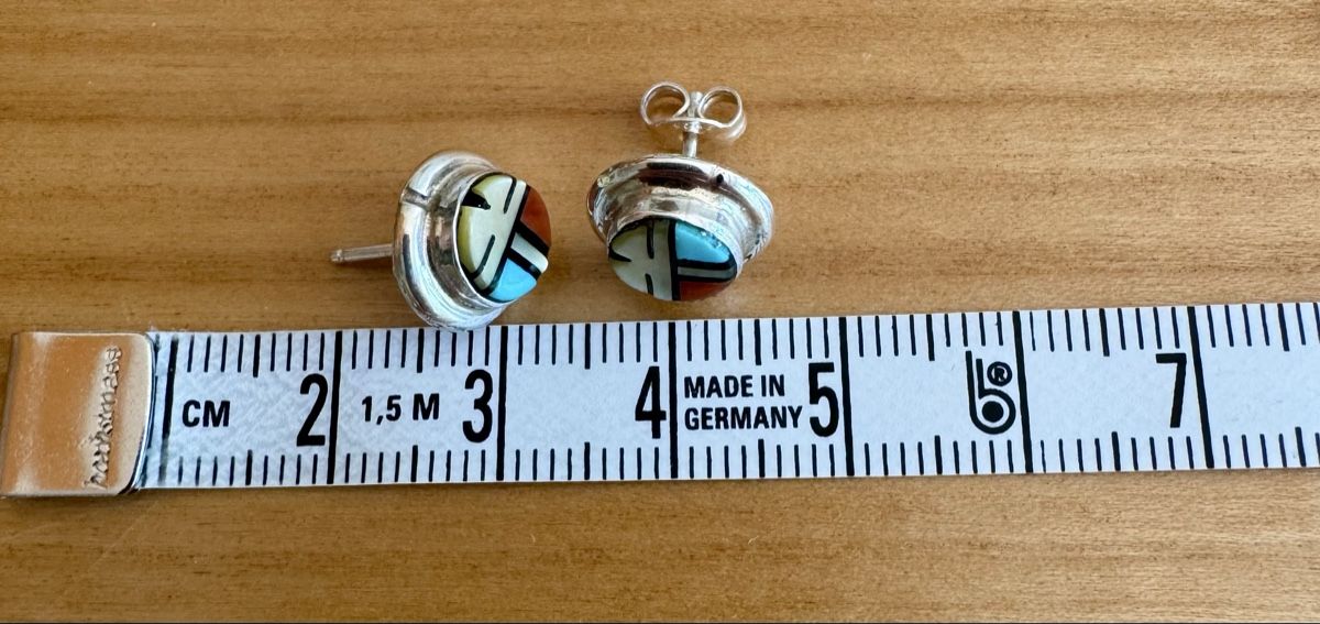 Orecchini pendenti & Orecchini a lobo: Zuni Sunface Ohrstecker, Silber 925, neuwertig – Nuovo (secondo la descrizione) da Rüti ZH venduto da MapleLeaf62 2