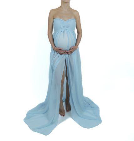 Babybauch-Shooting-Kleid in "light blue"