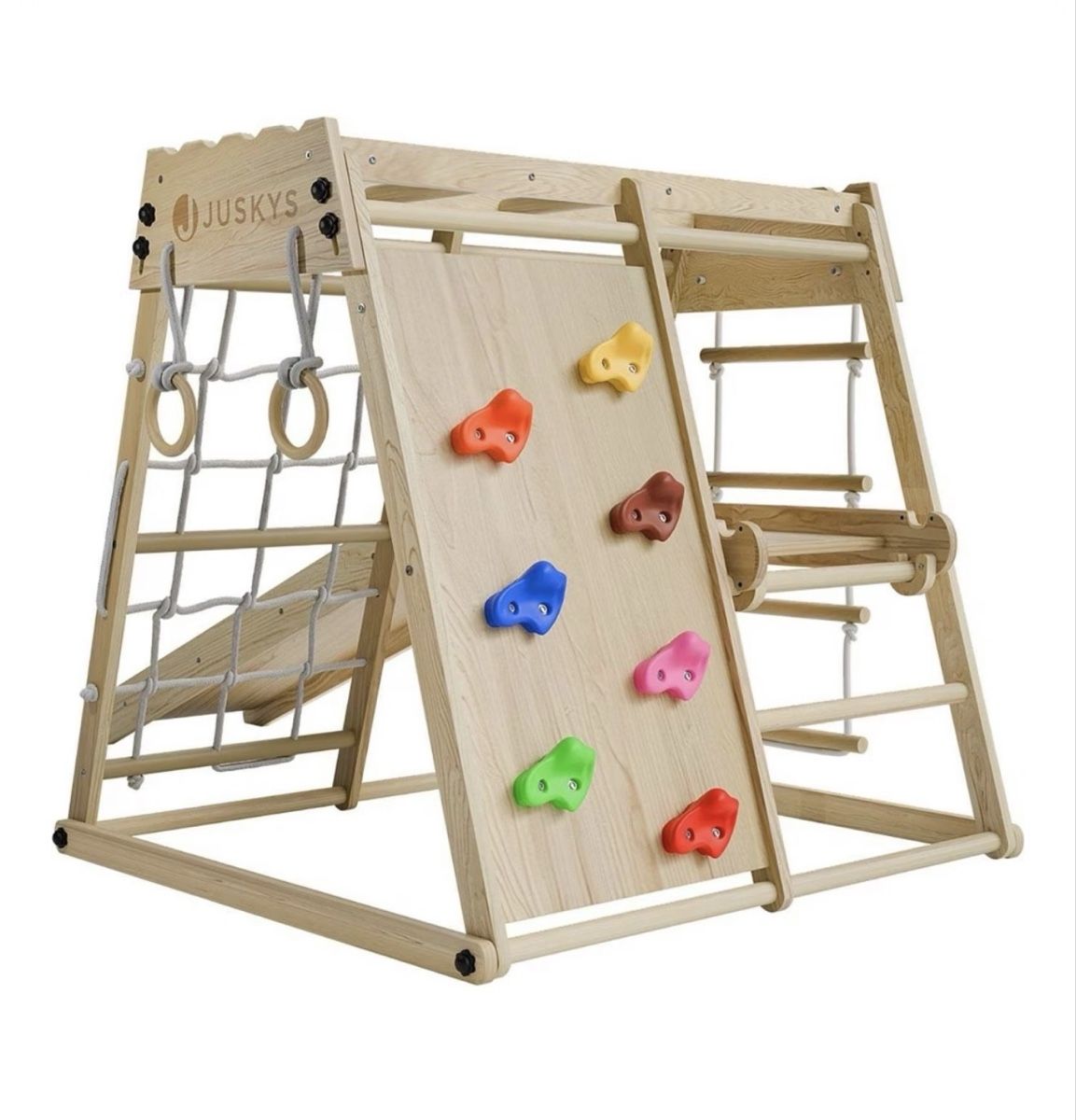 Rutschbahn: Solid Wood Kids Climbing Triangle with Rings & Slide! – Gebraucht aus Effretikon von lio_gjr8