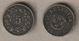 5 Rappen 1873 Wappen