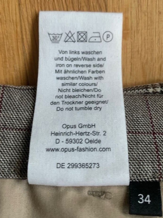 Opus Pantaloni: Karo-Stoffhose von Opus, Gr. 34 – Usato da Zürich venduto da Nora321 7