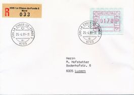 ATM 6AIII d R-Brief Einschreiben Frühdatum 26.04.1989