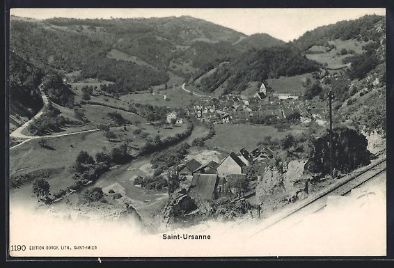 Ansichtskarten: Saint-Ursanne, Teilansicht mit Strassenp – Gebraucht aus Berlin von bartko-reher