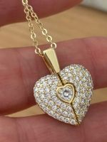 Luxus Elegante Kette mit Zirkonia Farbe : Gold/ Silber