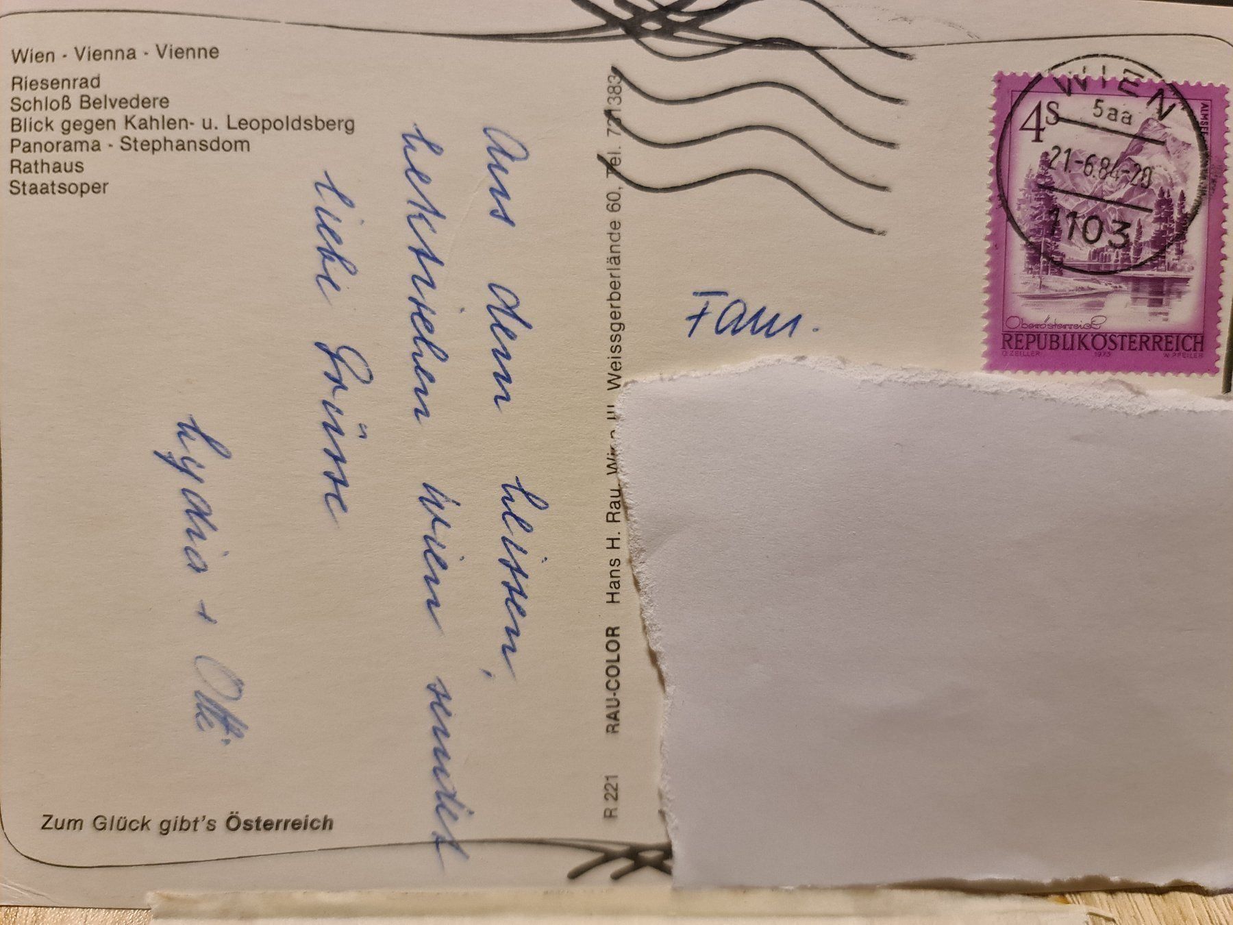 Cartoline postali: Ansichtskarte Wien Österreich – Usato da Dintikon venduto da Vexi 1