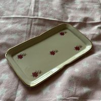 Beurrier vintage floral en céramique 