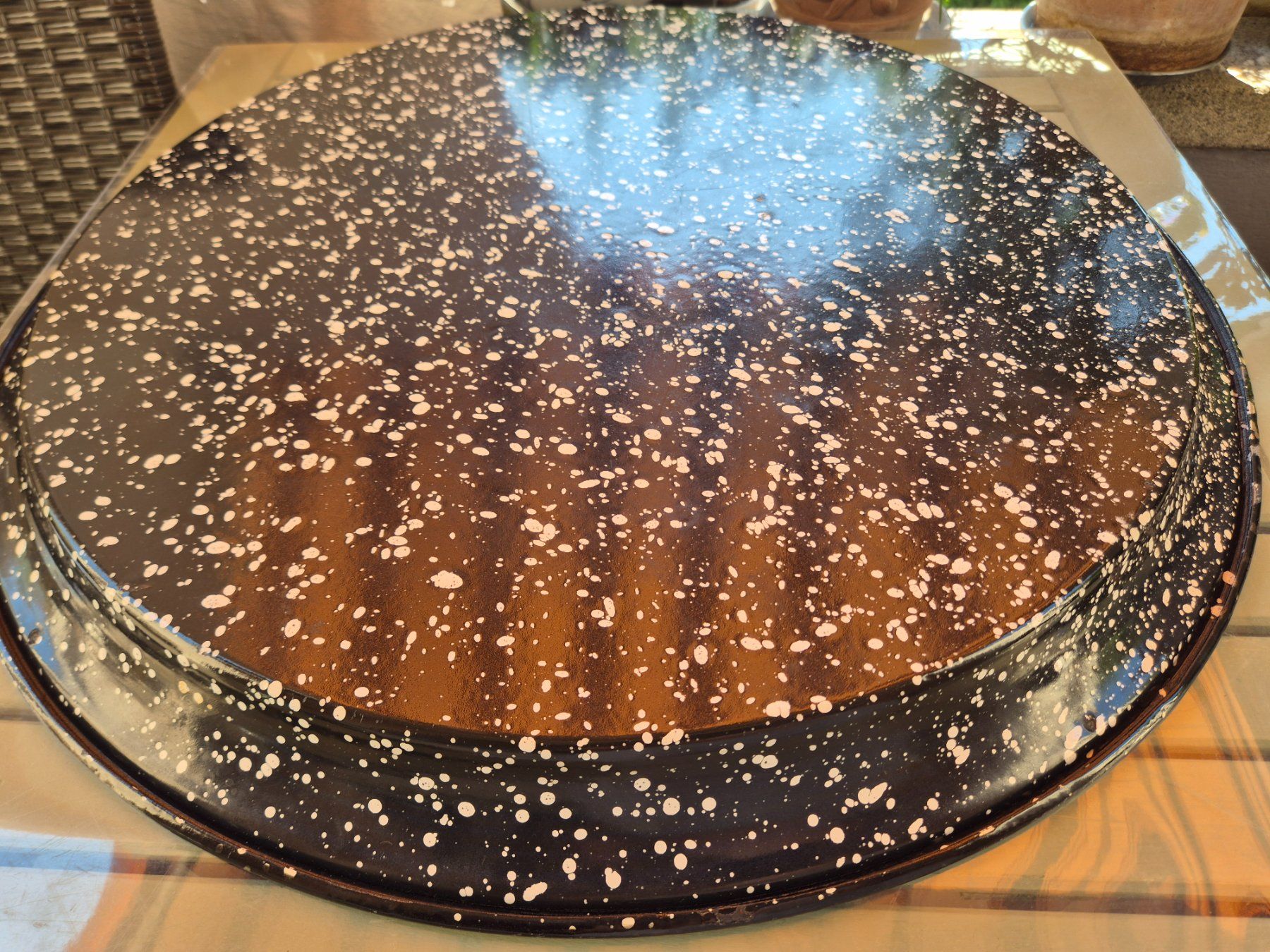 Servierplatten: Tablett rund mit Blumenmuster, vintage, 55 cm – Gebraucht aus Bern von aronari 4