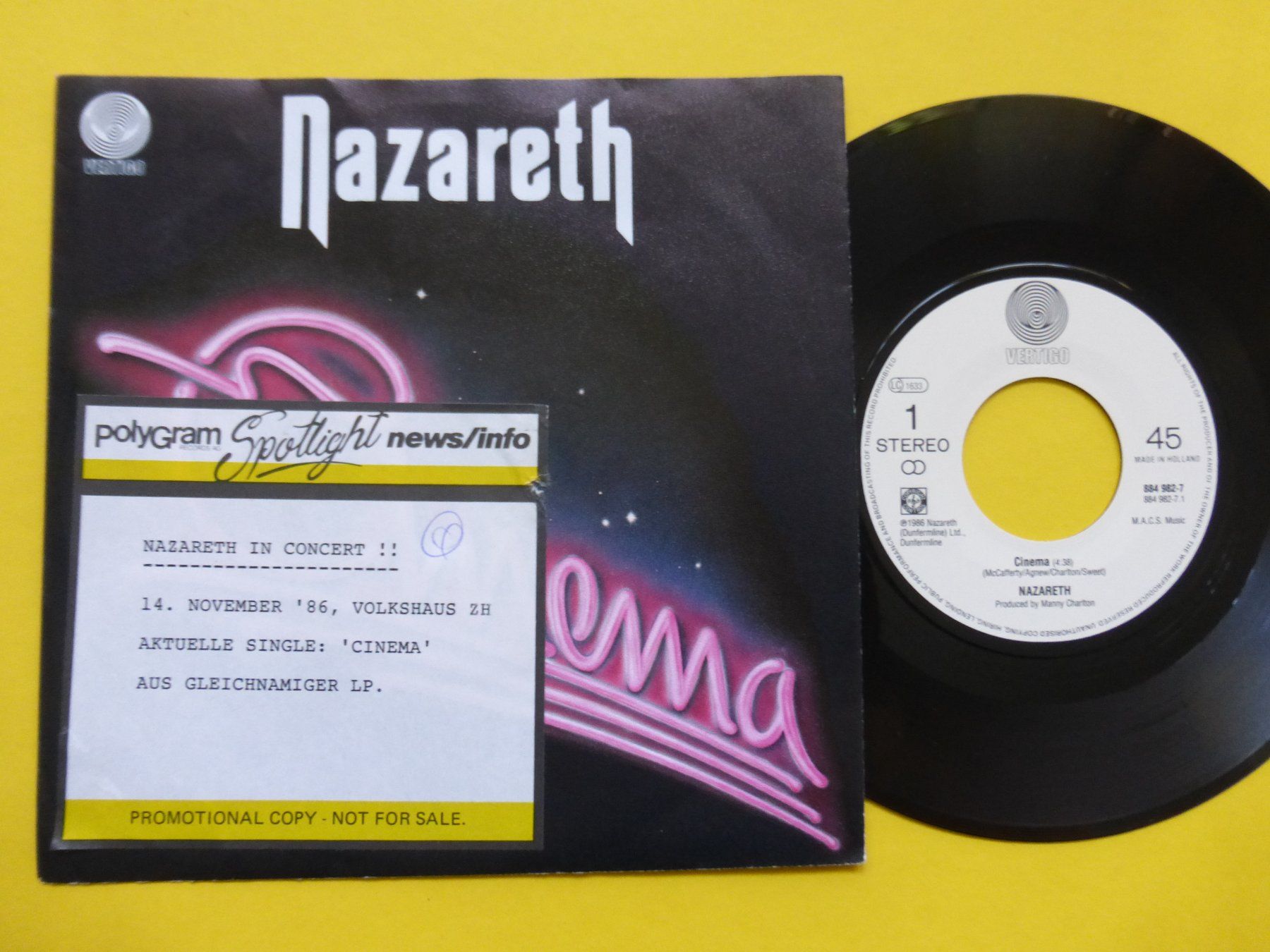 Dischi in vinile: Nazareth – Cinema – Usato da Zürich venduto da Swiss57