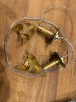 2 x Light Fixture Elements, Brass Look, with Cable