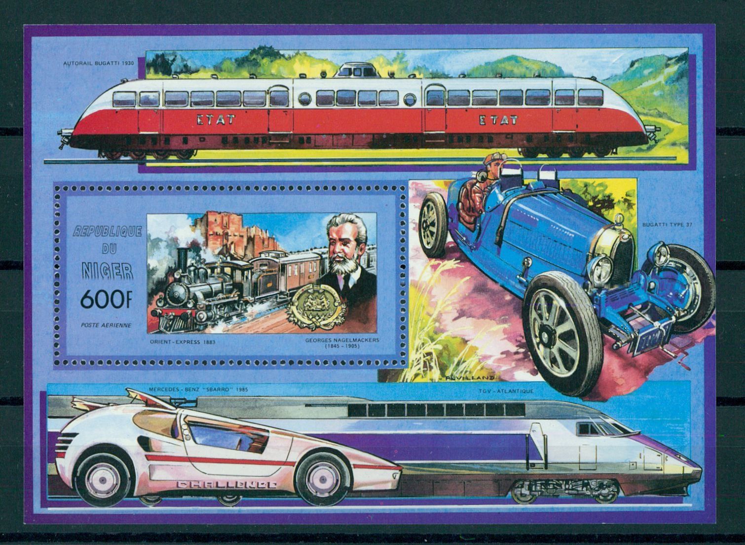Alle Briefmarken: Eisenbahnmotive: 5 Blocks + kompletter Satz, postfrisch – Gebraucht aus Wetzikon ZH von Philimpex