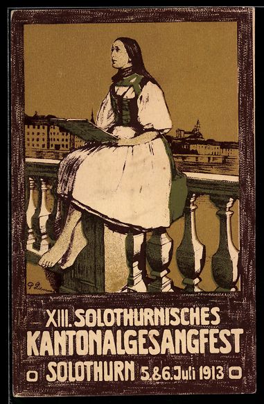 Ansichtskarten: Solothurn, XIII. Kantonalgesangsfest 191 – Gebraucht aus Berlin von bartko-reher