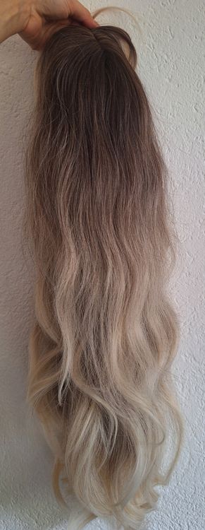 W WIDMANN MILANO Western Lady Perücke – Braun, Gewelltes Langhaar, Mit Dutt, Für Cowgirl & Prinzessinnen Kostüme