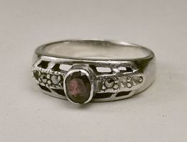 antiker Silber Ring mit rotem Stein