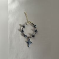 Handmade Pearl Bracelet with Cross - Unique Design