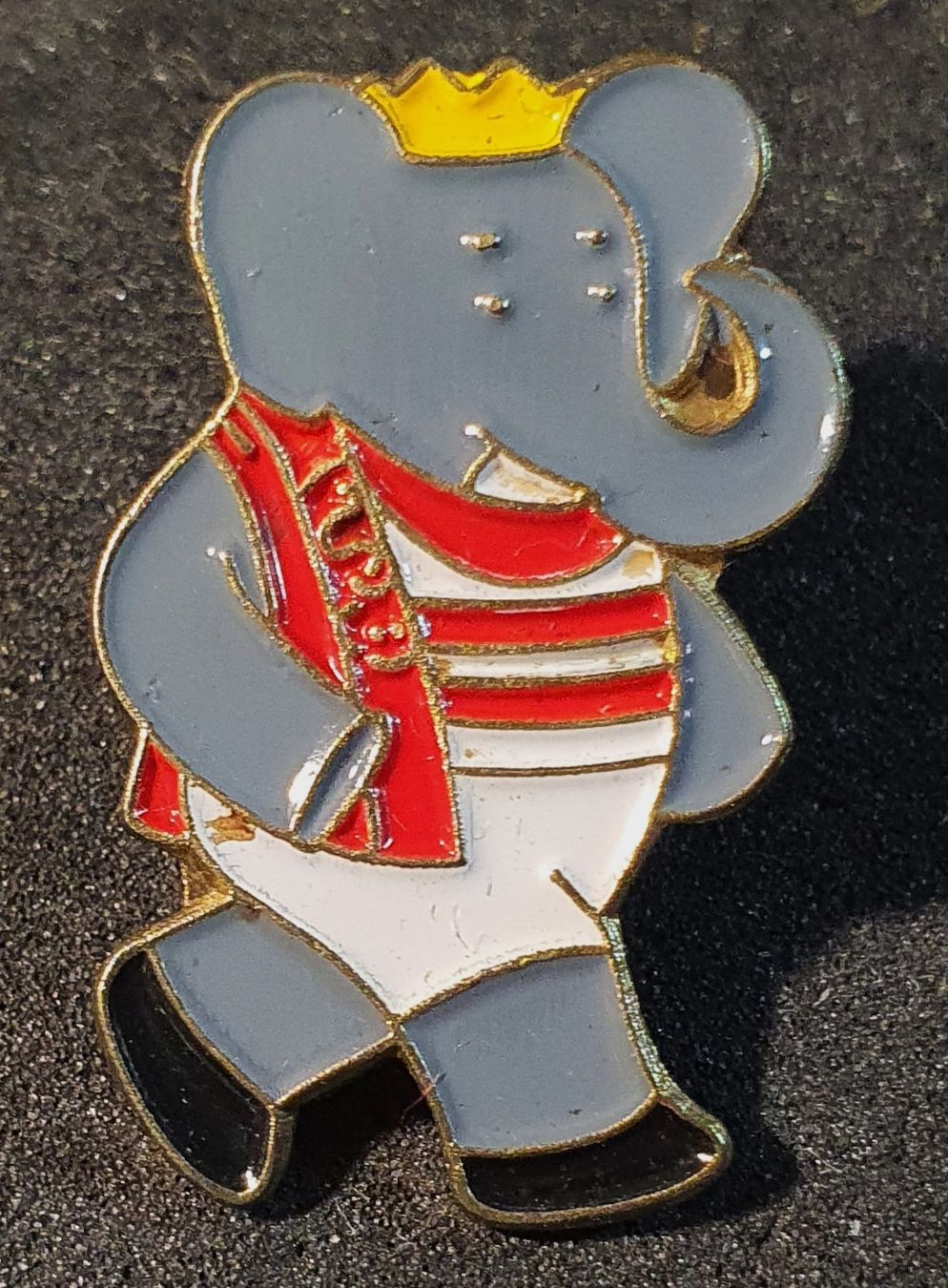 Placchette & Badge: BB242 - Pin Elefant BABAR mit Krone – Usato da Reinach BL venduto da Boston-Verkauf