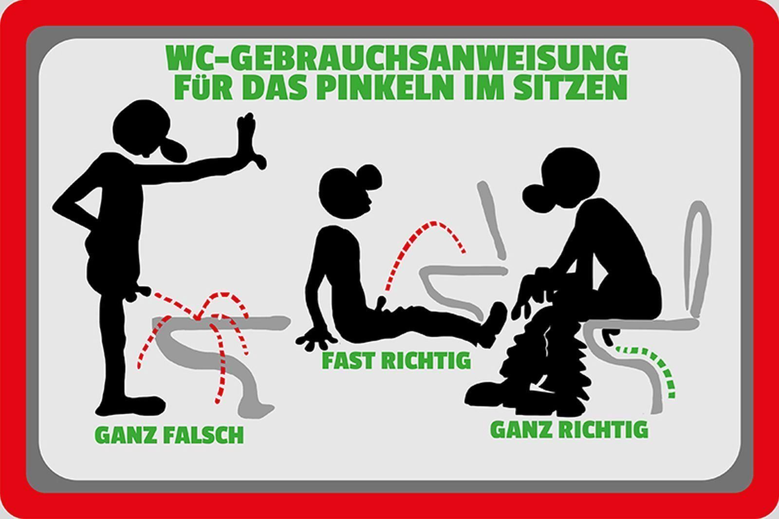 Insegne: Blechschild-WC GEBRAUCHSANWEISUNG PINKEL – Nuovo e nell'imballaggio originale da Rupperswil venduto da big-one-sale