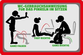 Blechschild-WC GEBRAUCHSANWEISUNG PINKEL