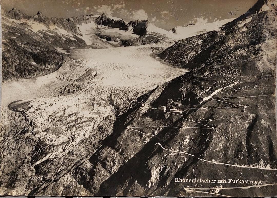 Ansichtskarten: RHONEGLETSCHER - mit Furkastrasse – Gebraucht aus Delémont von Domdom1