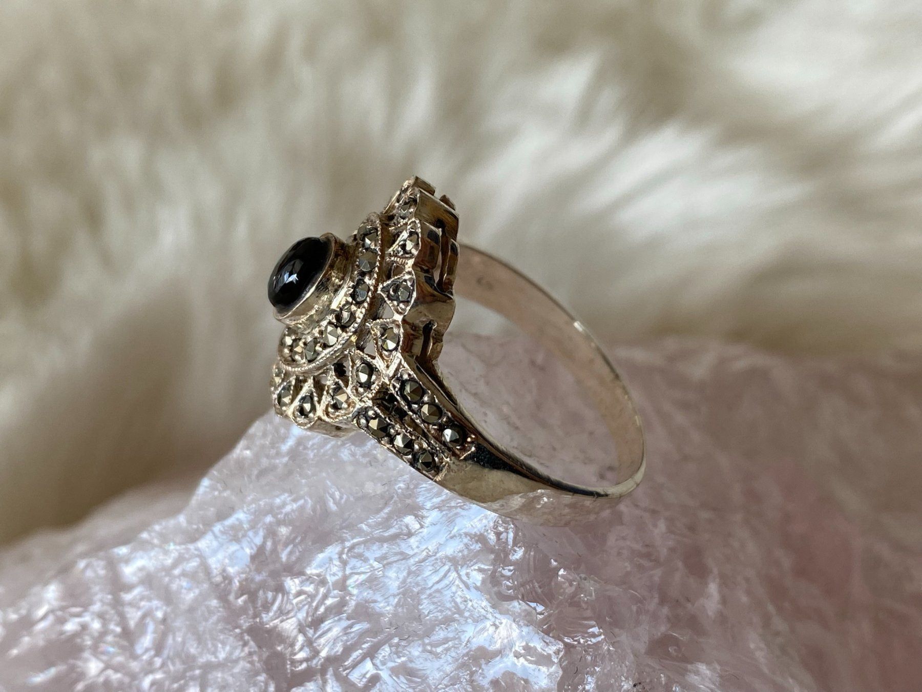 Anelli: Ring Silber 925 mit schwarzem Stein – Usato da Istighofen venduto da Ringparadies 1