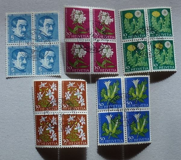 Alle Briefmarken: ++ Viererblock Serie PJ 1961 gestempelt – Gebraucht aus Walkringen von Casablanca777 1