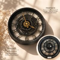 🕰️ Vintage Industrial Wanduhr 30cm Steampunk Quarz 🕰️