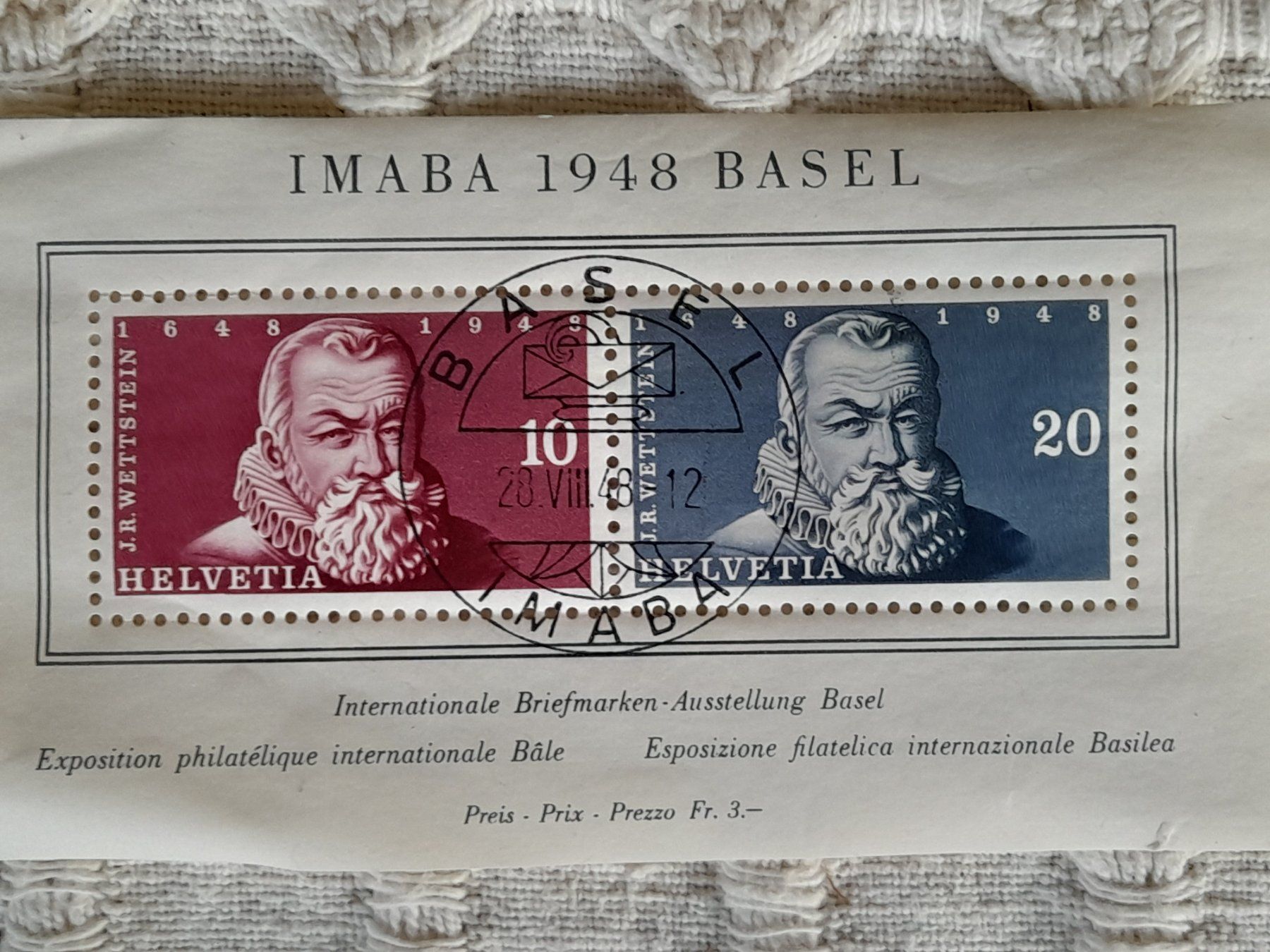 Alle Briefmarken: IMABA 1948 Basel + .... – Gebraucht aus Thun von Treff.....e 6