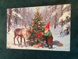 AK Postkarte Weihnachten Wichtel Zwerg Winter neu